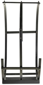 Outsunny Suport pentru lemne de foc Suport lemne in forma de inel Greutate maxima 50kg negru, 71x32x73cm