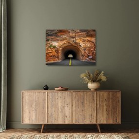 Tablou pe sticlă - tunel în stâncă (70x50 cm)