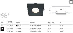 Spot incastrabil design tehnic IP65 Stark alb 8,4x8,4cm