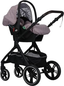 Carucior nou nascuti 3 in 1 NOVOKIDS™ X1000 series, Cu geanta bebe, Cadru Aluminiu, Amortizoare, Roti din cauciuc plin AVE, Landou, Scoica auto,