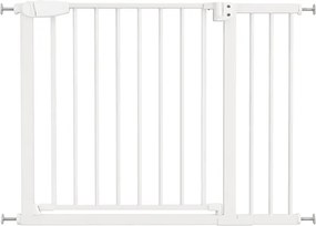 Poarta de siguranta copii Kidizi Rexa alb, reglabila 97-103 cm, montaj prin presiune, inchidere automata, certificata EN 1930