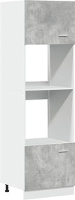 vidaXL Dulap de cuptor cu microunde “Lyon”, gri beton, 60x57x207 cm