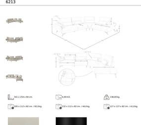 Coltar 5 locuri, Spatar Reglabil, Sezlong Dreapta, Cowhide sand