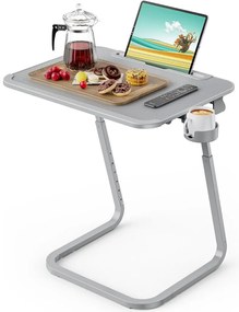 Masuta reglabila mic dejun cu suport tableta, gri