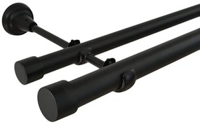 Galerie dubla fara inele capacel - 25/19 - negru (Alege marime: 140 cm)