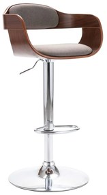 287408 vidaXL Scaun de bar, placaj și material textil gri taupe
