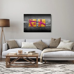 Tablou - Pătratr colorate pe fond negru (90x60 cm)