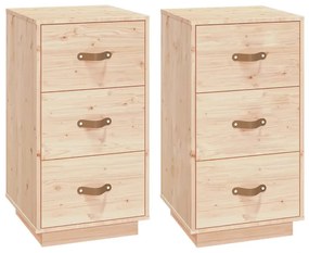 818336 vidaXL Noptiere, 2 buc., 40x40x75 cm, lemn masiv de pin