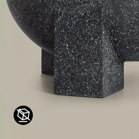 Focar portabil cu grătar, 79,5 x 38 cm, negru/granit închis