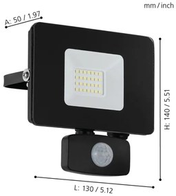 Eglo 97461 - LED Proiector cu senzor FAEDO 3 LED/20W/230V