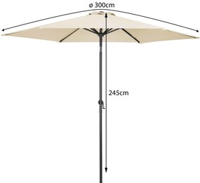 Deuba Umbrelă de soare de grădină Ø300cm - bej