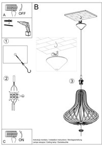 Lustră pe cablu ELZA 1xE27/60W/230V