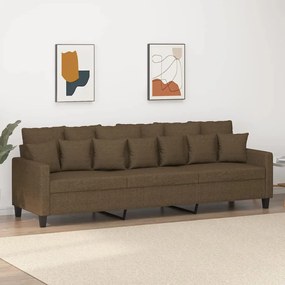 348850 vidaXL Canapea cu 3 locuri, maro, 210 cm, material textil