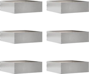 vidaXL Margine pentru gazon 6 pcs Argintiu 40 x 40 x 13 cm