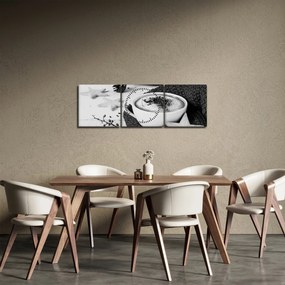 Tablou - Cappuccino de iarnă (cu ceas) (90x30 cm)
