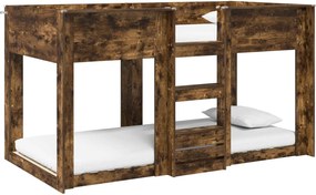 vidaXL Pat Etajat pentru Copii Stejar fumuriu 90 x 200 cm