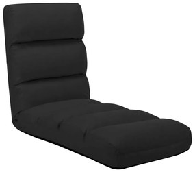 vidaXL Scaun de podea pliabil, negru, piele ecologică