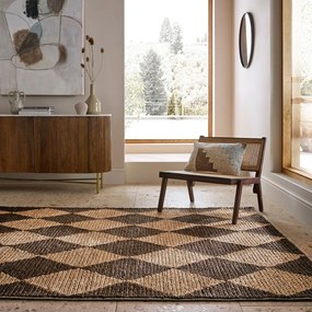 Covor maro/în culoare naturală țesut manual din amestec de iută 120x170 cm Effie Diamond – Flair Rugs