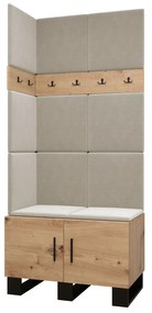 Set mobilier pentru hol Amanda 11 (Stejar artisan + bej). 1085947