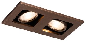 Spot integrat bronz închis dreptunghiular 2 lumini inclinabil și rotativ - Qure