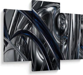 Tabloul cu abstracție gri cu albastru (90x60 cm)