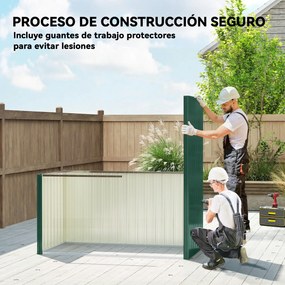 Outsunny Adăpost de Grădină Exterior 1,37 m² 163x90x179 cm cu Ușă cu Încuietoare și Fante de Ventilație Verde | Aosom Romania