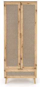 Dulap Borneo S-1 stejar artizan/negru H200 cm