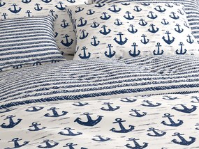 Lenjerie de pat din bumbac NAVYSTA POLY albastru-alb Dimensiune lenjerie de pat: 2 buc 70 x 90 cm | 200 x 220 cm