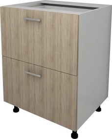 Corp Baza Lecce, 2 Sertare, Stejar Sonoma/Alb, 60 x 50 x 80 cm
