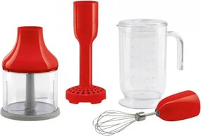 Set de accesorii pentru blenderul Smeg HBAC11RD, 4 piese, cană de 1,4 l, bază antiderapantă, potrivită pentru mașina de spălat vase, roșu