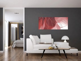 Tablou - Floare abstractă roșie N⁰1 (120x50 cm)