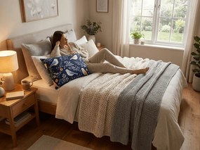 Fata de perna din microfibra DENIM BIRDS 50x70 cm, albastru