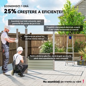 Outsunny Adăpost de Grădină 8 x 4FT din Metal, cu Uși Duble și 2 Ventilații, Gri | Aosom Romania