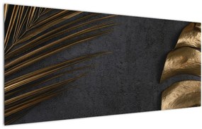 Tablou cu frunze aurii (120x50 cm)