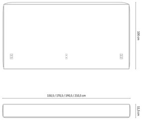 Tăblie de pat bej tapițată 189x100 cm Olivia – Micadoni