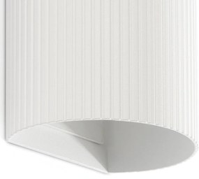 Aplica perete aluminiu striat alb, 2xGU10, SOLE round