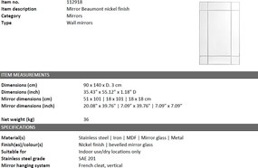 Oglinda decorativa design LUX Beaumont nickel 112918 HZ