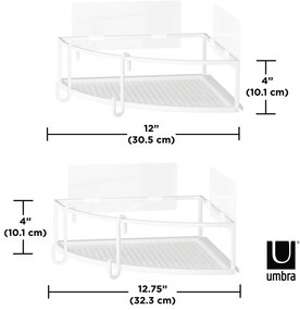 Rafturi albe de colț autoadezive din oțel 2 buc. Cubiko – Umbra