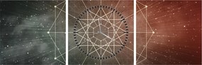 Tablou - Dodecagrama cosmică (cu ceas) (90x30 cm)