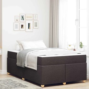 vidaXL Cadru de pat cu saltea Altele Maro închis 120 x 190 cm țesătură