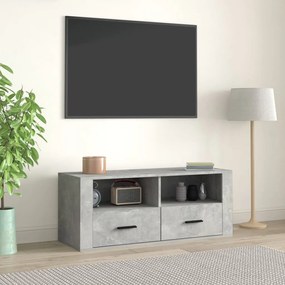 816812 vidaXL Comodă TV, gri beton, 100x35x40 cm, lemn prelucrat