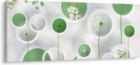 Tablou - Flori în cercuri (120x50 cm)