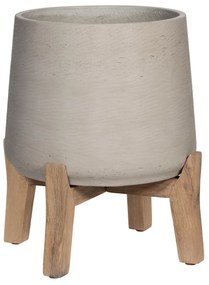 Ghiveci de flori Patt pe picioare joase, culoare - gri antic, mai multe dimensiuni - PotteryPots mărimea: XXL - v. 27,3 cm, ⌀ 28,6 cm / v. 43 cm, ⌀ 39.5 cm