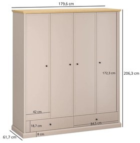 Dulap de haine Indices 2 (taupe + stejar pietros). 1116874