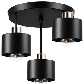Lustră pe tijă 3xE27/35W/230V d. 30 cm negru/auriu