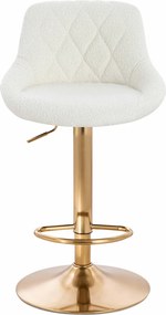 HR1054W Scaun Crem Boucle cu Bază Aurie