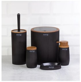 Resigilat Set de baie Freehome OKY-478-3-S, 5 piese, Duna Lemn/Neagra