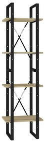 806420 vidaXL Bibliotecă cu 4 rafturi, stejar sonoma, 40x30x140 cm, PAL