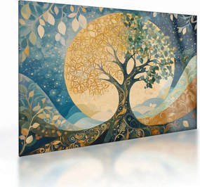 Tablou pe sticlă – Arborele vieții în lună (70x50 cm)