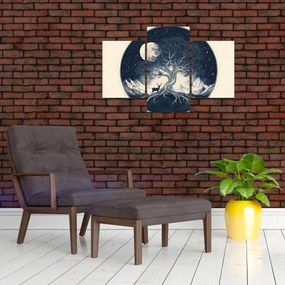 Tablou – Arbore magic cu cerb I. (90x60 cm)